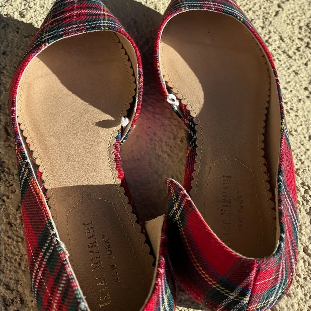 Issac Mizrahi Plaid Red Women's Flats 7.5
